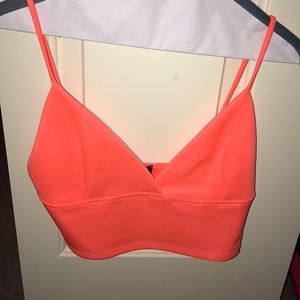 neon orange super crop top